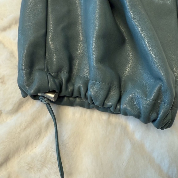 Avec Les Filles Blue/Gray Faux Leather Cargo Joggers - Picture 8 of 12